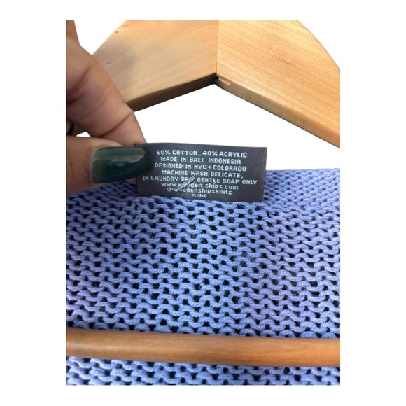 Wooden Ships V Neck slouchy Cotton Knit Sweater Size S/M - Picture 3 of 9